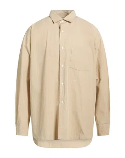 Nanamica Nanamíca Man Shirt Beige Size L Cotton, Polyester In Brown