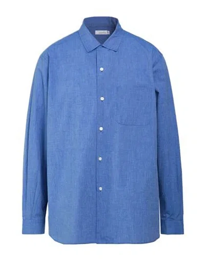 Nanamica Nanamíca Man Shirt Navy Size Xl Cotton, Polyester In Blue