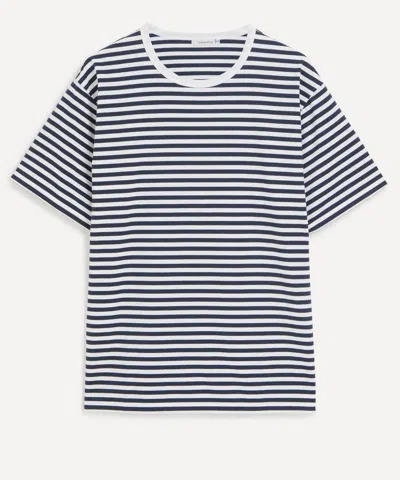 Nanamica Mens Coolmax Striped Jersey T-shirt In Kw Black X White