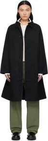 Nanamica Navy 2l Cotton Gore-tex Balmacaan Coat In Navy