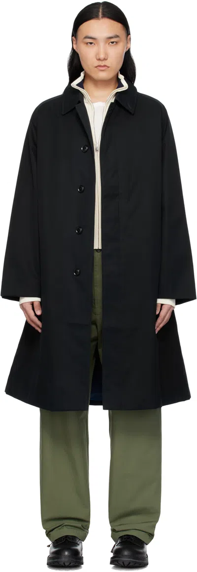 Nanamica Navy 2l Cotton Gore-tex Balmacaan Coat