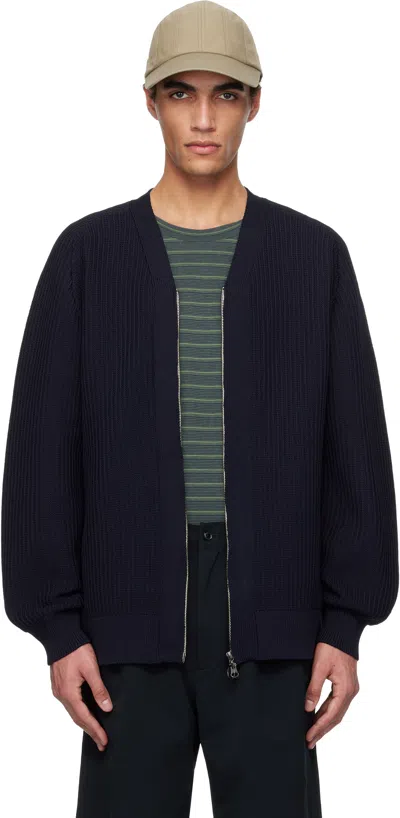 Nanamica Navy 5g Zip Cardigan