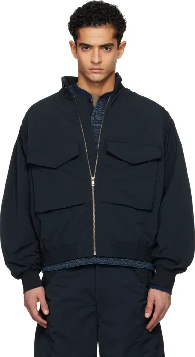 Nanamica Navy Alphadry Field Jacket In Blue