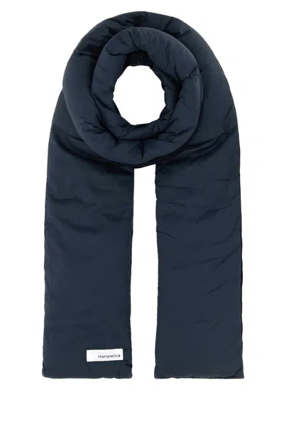 NANAMICA NANAMICA NAVY BLUE NYLON REVERSIBLE SCARF