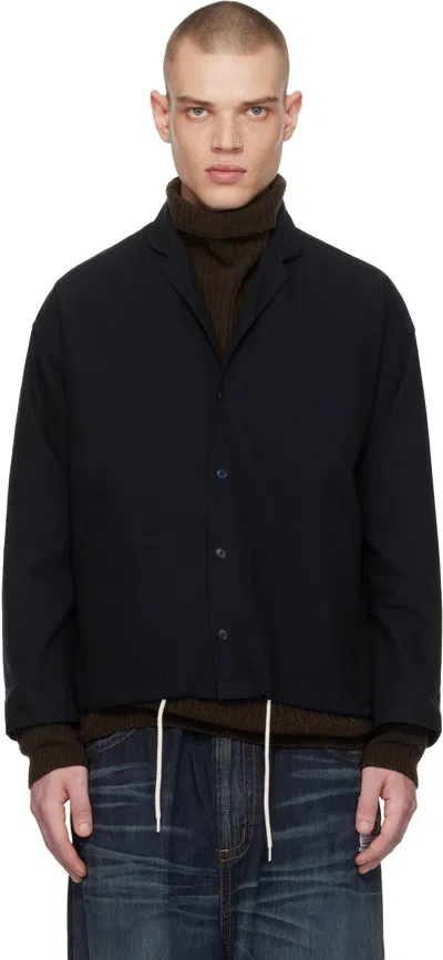Nanamica Black Coach Jacket In Dn Dark Navy