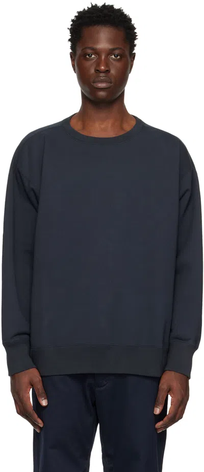 Nanamica Navy Crewneck Sweatshirt In Dark Navy