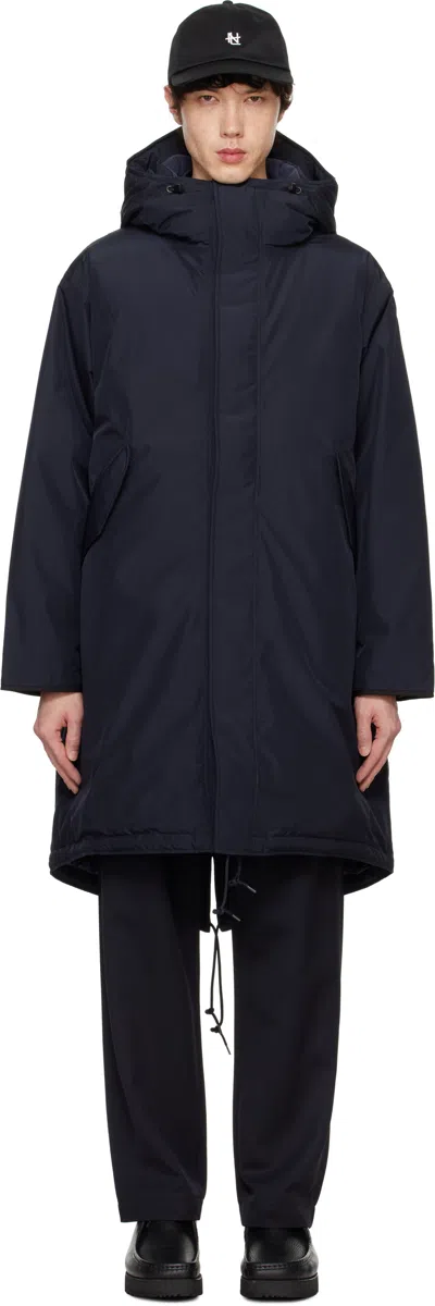 Nanamica Navy Gore-tex Long Down Coat In N Navy