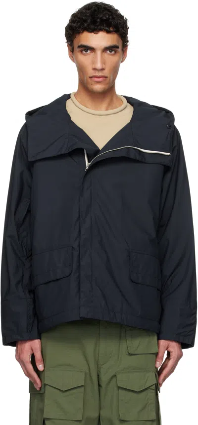 Nanamica Navy Hooded Deck Jacket In Dark Navy