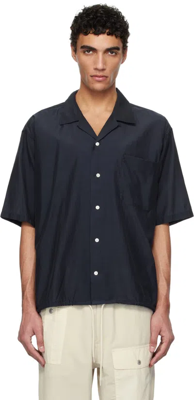 Nanamica Navy Open Collar S/s Shirt