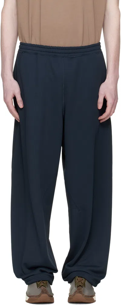 Nanamica Navy Polyester Pile Sweatpants In Blue