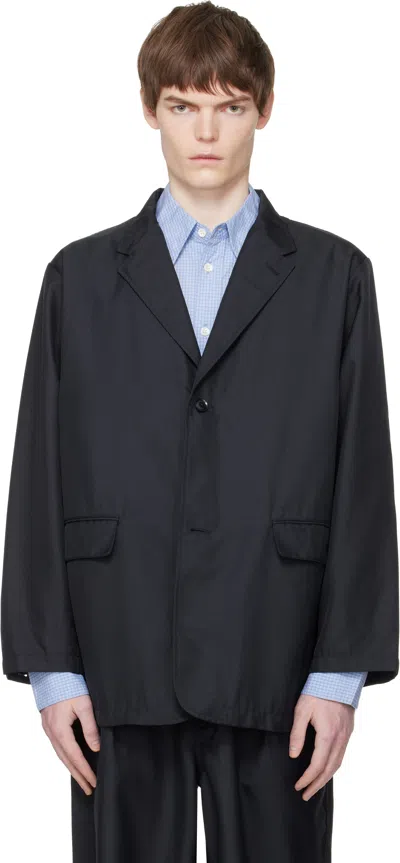 Nanamica Navy Polyester Twill Club Blazer In Blue