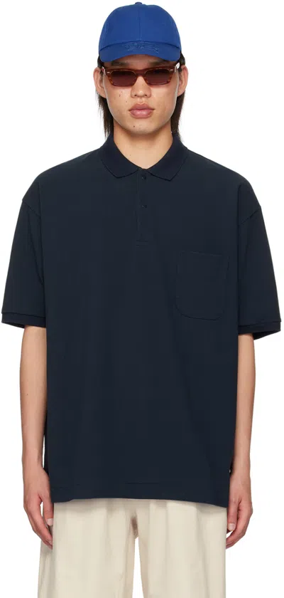 Nanamica Navy Press-stud Polo In N Navy
