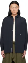 Nanamica Navy Regular Collar Wind Shirt In Dark Navy