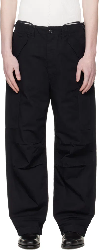 Nanamica Navy Ripstop Cargo Pants In Black