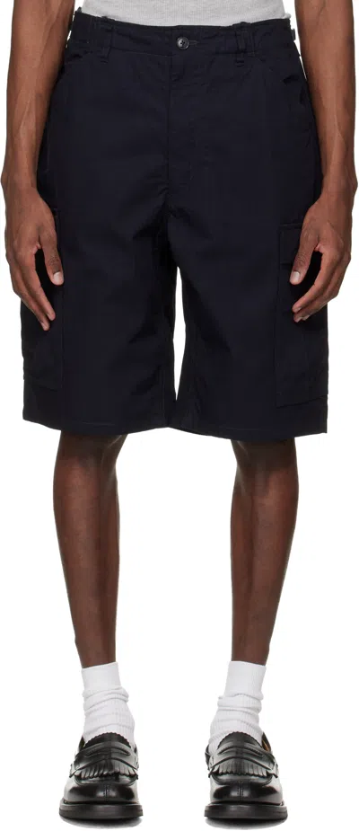 Nanamica Black Ripstop Cargo Shorts In Blue