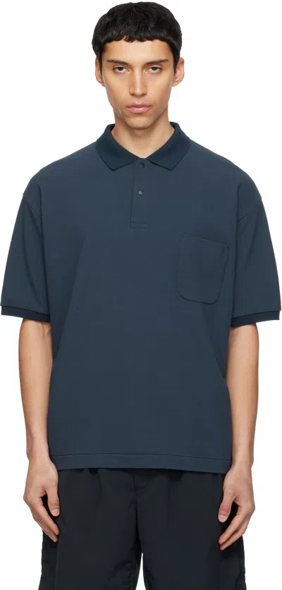 Nanamica Navy Short Sleeve Polo In Brown