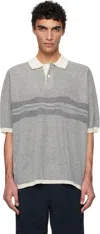 Nanamica Navy Sweater Polo In Ecru