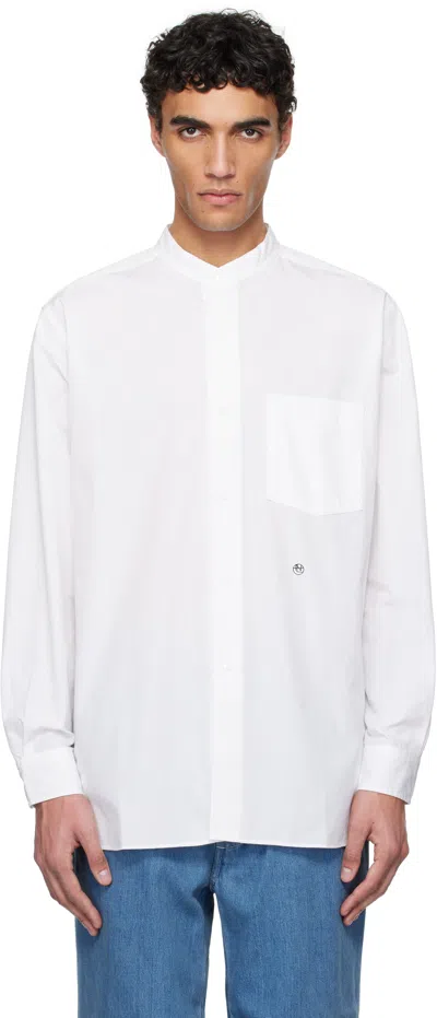Nanamica Off-white Band Collar Wind Shirt In Off White