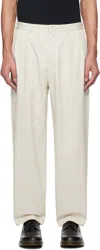 Nanamica Off-white Double Pleat Chino Trousers In Dry Sand