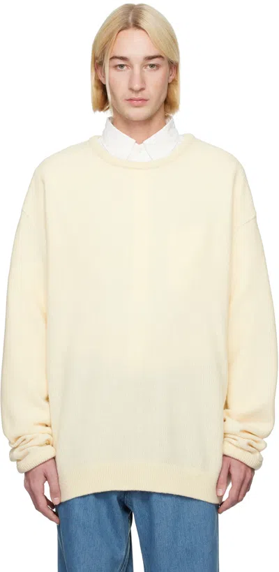 Nanamica Off-white Kodenshi Wool Sweater In Ec Ecru