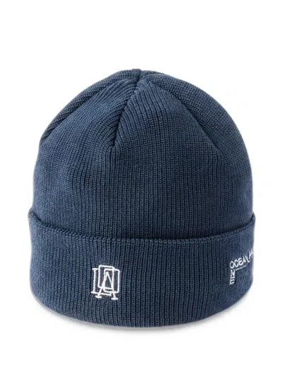 Nanamica Ooal Logo-embroidered Beanie Hat In 蓝色