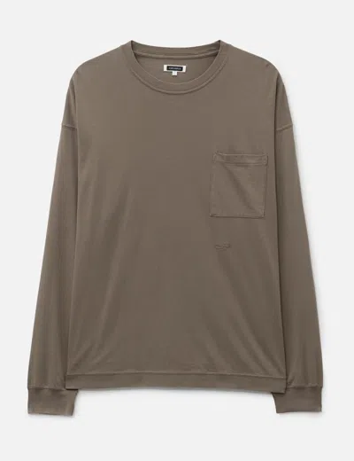 Nanamica Ooal Long Sleeve Pocket T-shirt In Brown