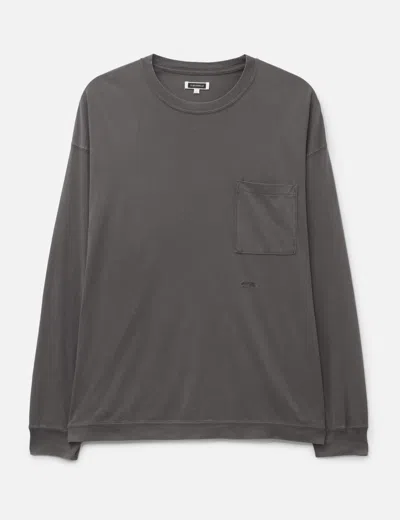 Nanamica Ooal Long Sleeve Pocket T-shirt In Gray