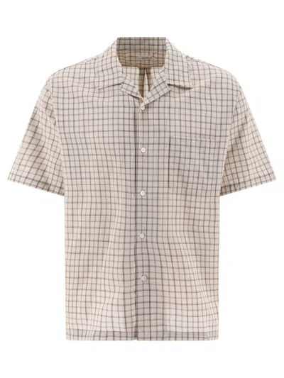 Nanamica "panama Plaid" Shirt In Neutral