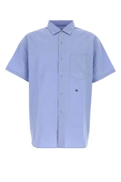 Nanamica Powder Light-blue Cotton Blend Oversize Shirt In Sand