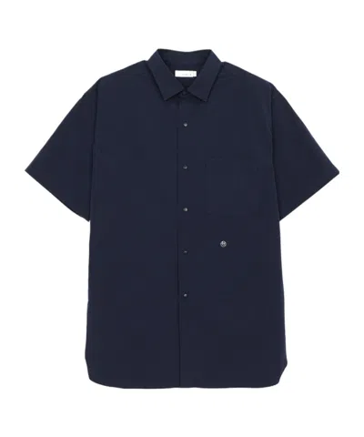 Nanamica Short-sleeved Lapel Shirt In Black