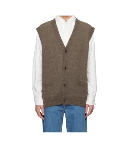 Nanamica Brown Kodenshi Wool Vest In Mo Mocha