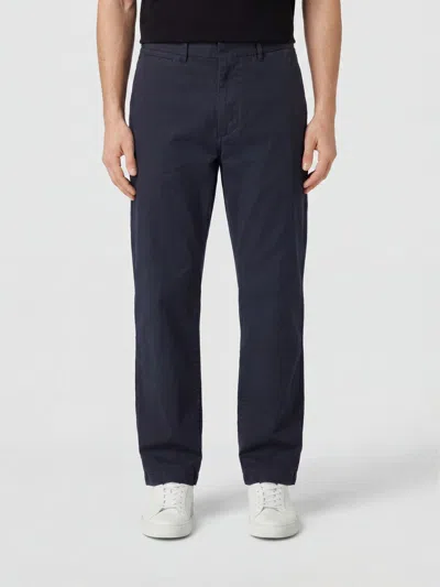 Nanamica Slim Fit Cotton Blend Chino Trousers With Belt Loops In Blue