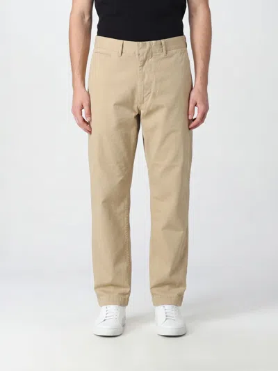 Nanamica Slim Fit Cotton Blend Chino Trousers With Belt Loops In Brown