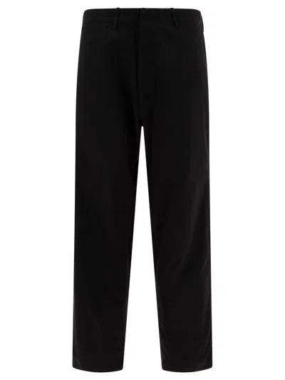 Nanamica Black Wide Chino Trousers In Olive