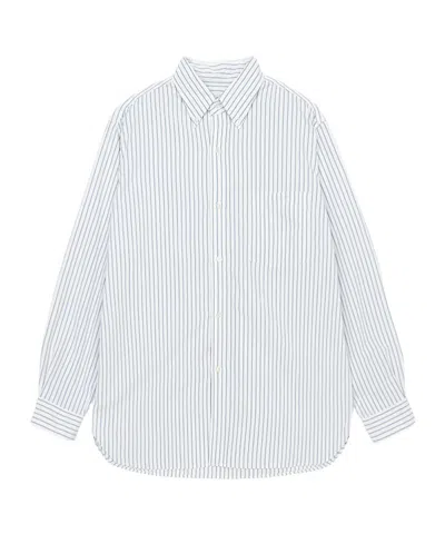Nanamica Striped Lapel Shirt In Blue