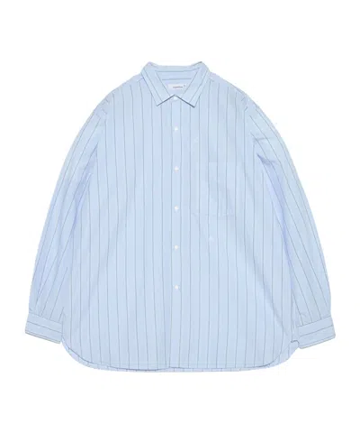 Nanamica Striped Cotton-blend Oxford Shirt In Blue