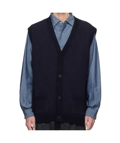 Nanamica Navy Kodenshi Wool Vest In N Navy