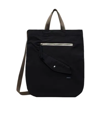 Nanamica Waterproof Twill Shoulder Bag In Black