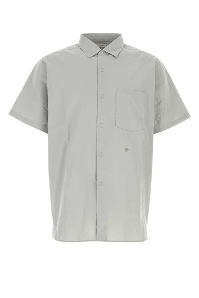 Nanamica White Cotton Blend Oversize Shirt In Gray