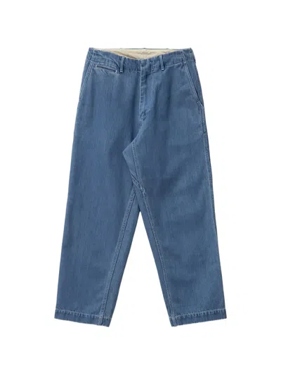 Nanamica Wide Denim Trousers In Blue
