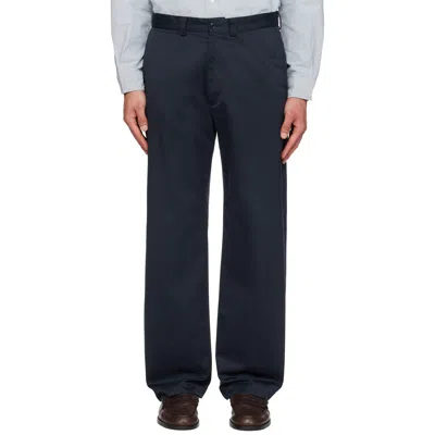 Nanamica Wide-leg Straight-leg Casual Pants In Blue