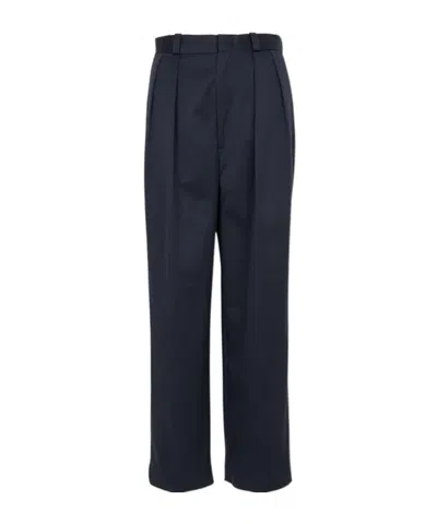 Nanamica Wide-leg Twill Casual Pants In Black