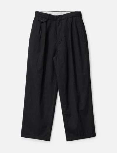 Nanamica Wool Gabardine Pleat Pants In Black