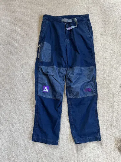 Pre-owned Nanamica X Palace Ss21 Palace X The North Face Purple Label Mtn Wind Pants In Indigo
