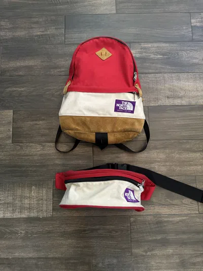 Pre-owned Nanamica X The North Face Purple Label Mini Day Pack Waist Bag Combo In Red