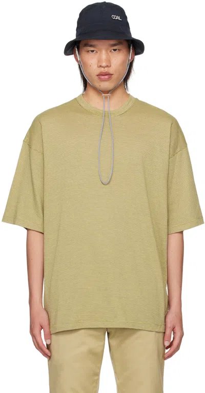 Nanamica Yellow Micro Stripe T-shirt In Y Yellow