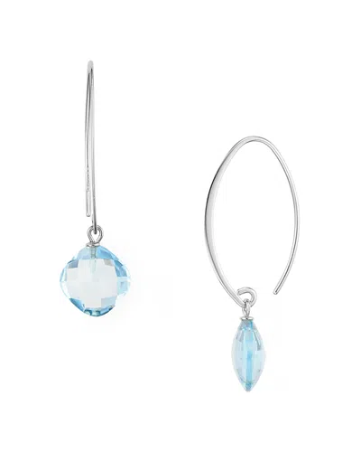 Nancy B Cushion Threader Drop Earrings - Exclusive In Blue/silver