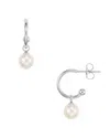 Nancy B Hoop & Cultured Freshwater Pearl Drop Earrings - Exclusive In Silver