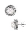 Nancy B Sterling Silver And Cultured Freshwater Pearl Knot Stud Earrings - Exclusive In White/silver