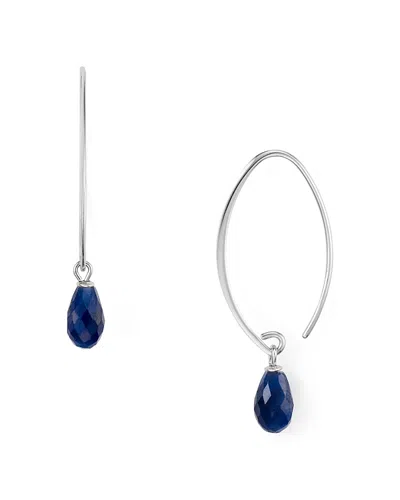 Nancy B Threader Sapphire Drop Earrings - Exclusive In Blue/silver
